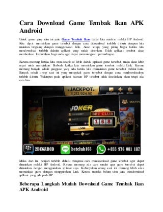 Cara download game tembak ikan apk android