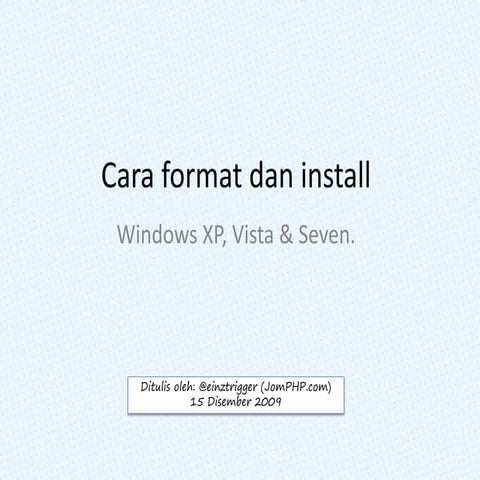 Cara format dan install 2