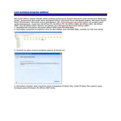 Cara instalasi program aplikasi