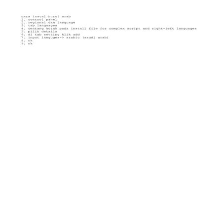 Cara install huruf arab xp | TXT