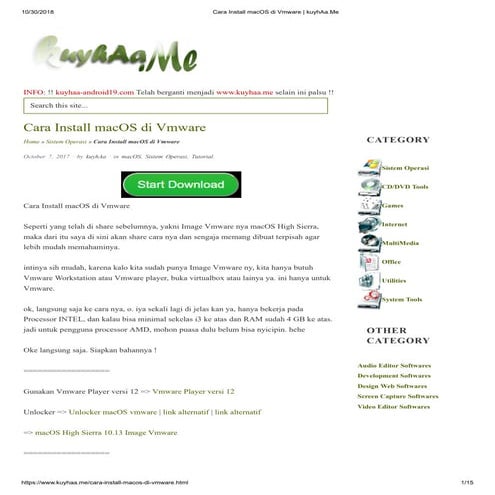 Cara install mac os di vmware | PDF