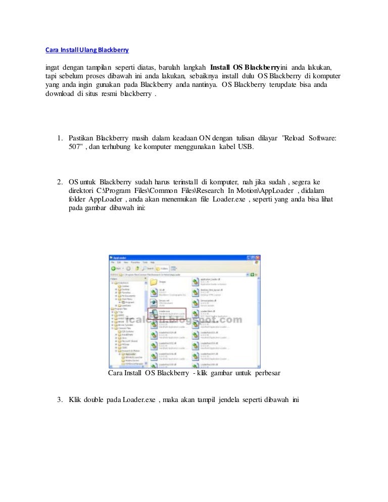Cara install ulang blackberry