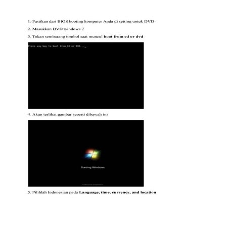 Cara instal win 7