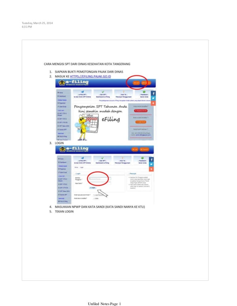 CARA MENGISI SPT TAHUNAN DINKES KOTA