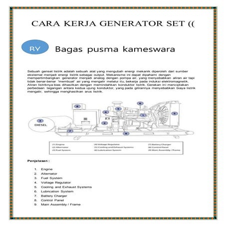 Perawatan generator set | DOCX