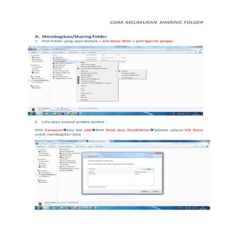 Cara Melakukan Sharing Folder | DOCX