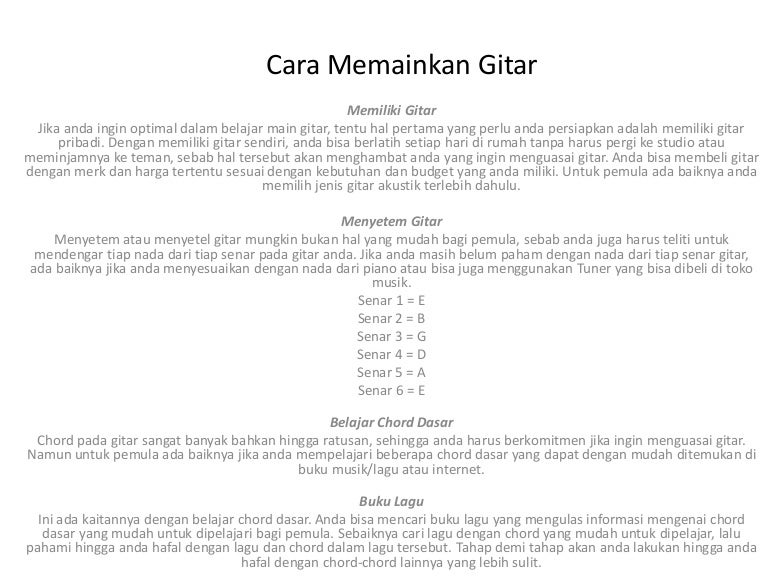 Contoh Teks Prosedur Cara Memainkan Alat Musik Terkait Teks