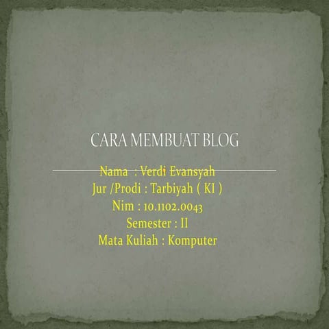 Cara membuat blog