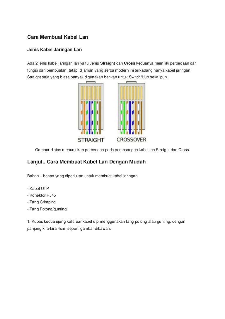 Cara membuat kabel lan