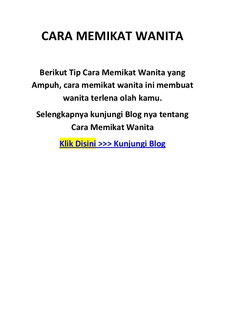 Cara Memikat Wanita