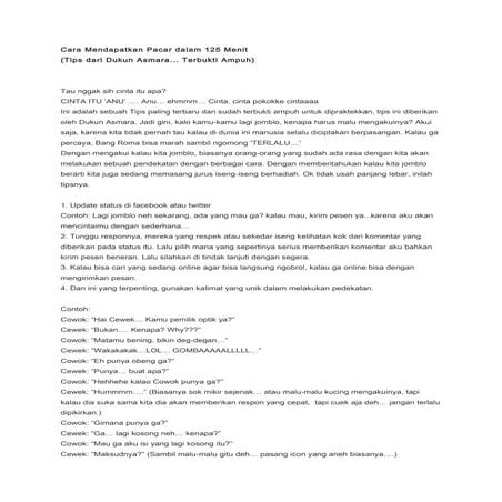 Cara mendapatkan pacar dalam 125 menit