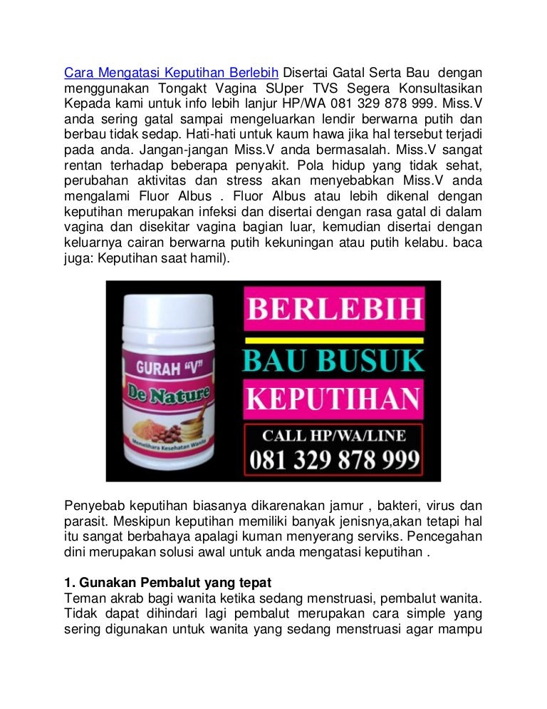 Cara Mengatasi Keputihan