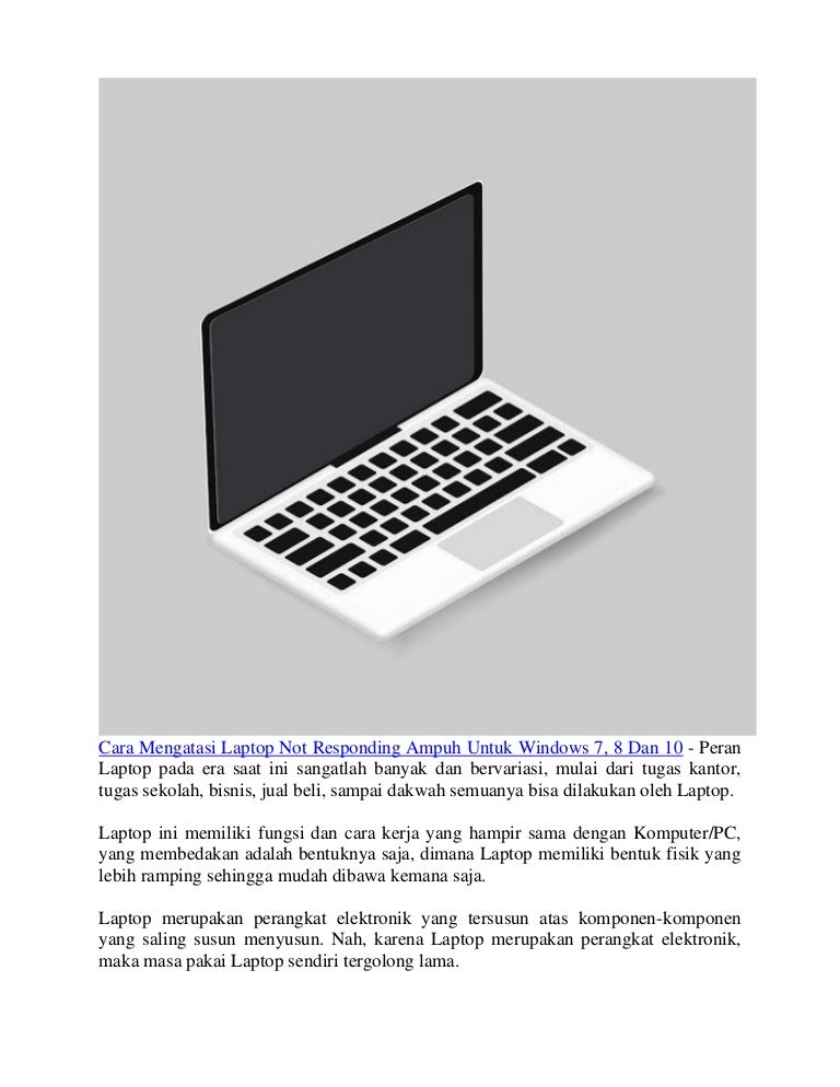 Cara Mengatasi Laptop Not Responding Paling Ampuh Untuk Windows 7 8