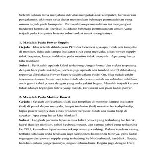 Cara mengatasi permasalahan komputer