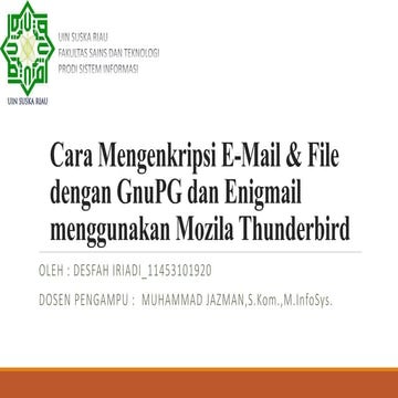 Cara mengenkripsi e mail &amp; file dengan gnu pg dan enigmail