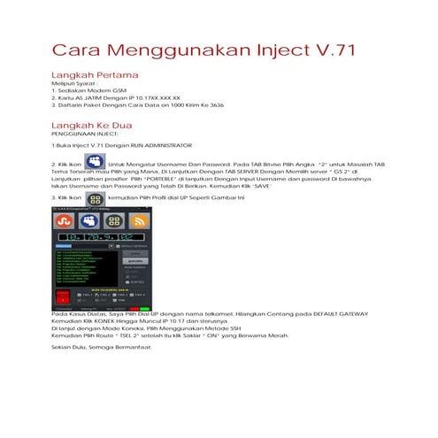 Cara menggunakan inject v.71