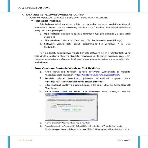 Cara menginstalasi windows 7,8.1 dan 10 dengan flashdisk