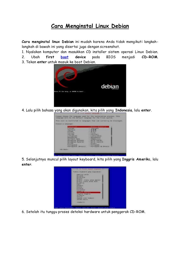 Langkah Langkah Menginstal Linux Debian