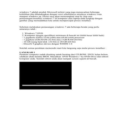Cara menginstall windows 7 lengkap dengan gambar