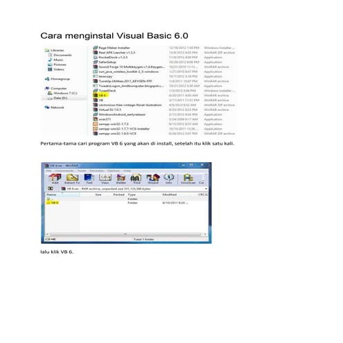 Cara menginstal visual basic 6 | DOCX