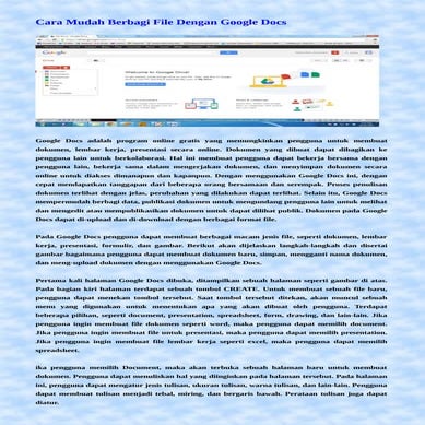 Cara mudah berbagi file dengan google docs