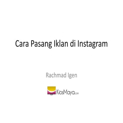 Cara pasang iklan di instagram