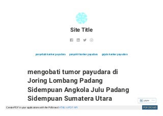 Cara pengobatan kanker payudara