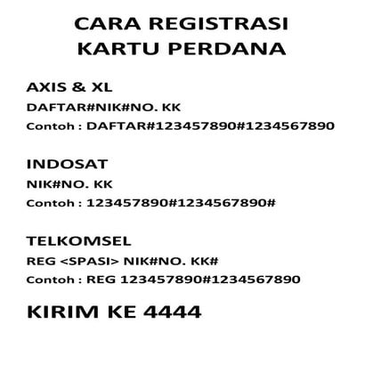 Cara Registrasi Kartu Perdana Docx