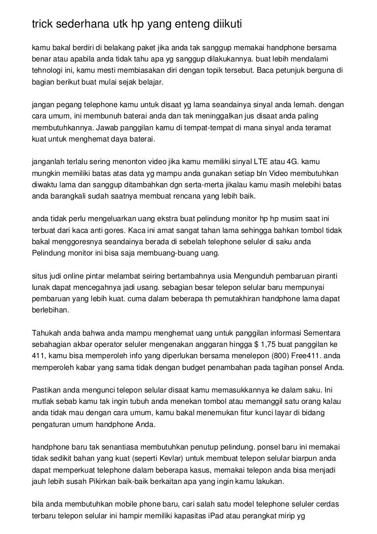 Trick Sederhana Utk Hp Yang Enteng Diikuti