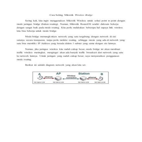 Cara setting mikrotik wireless bridge