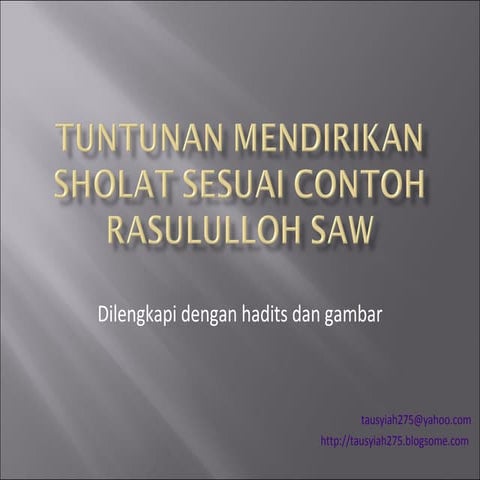 Cara sholat sesuai rasululloh saw