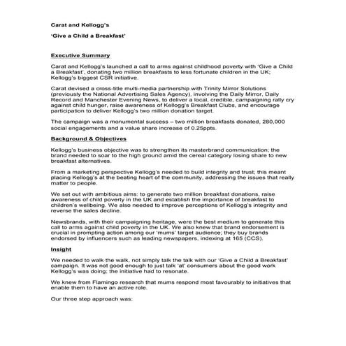 Kellogg’s – Give a Child a Breakfast