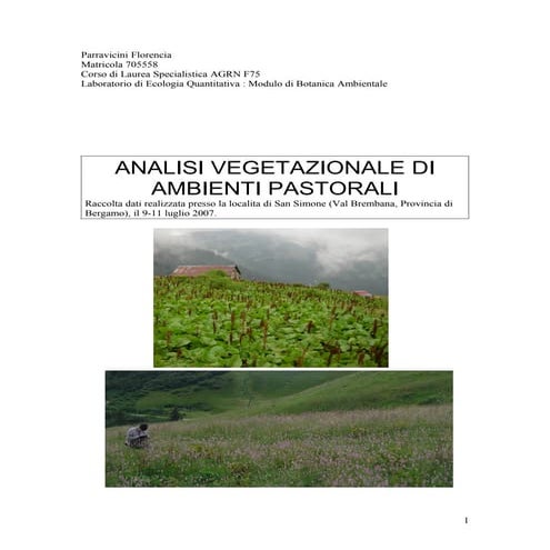 Analisi vegetazionale