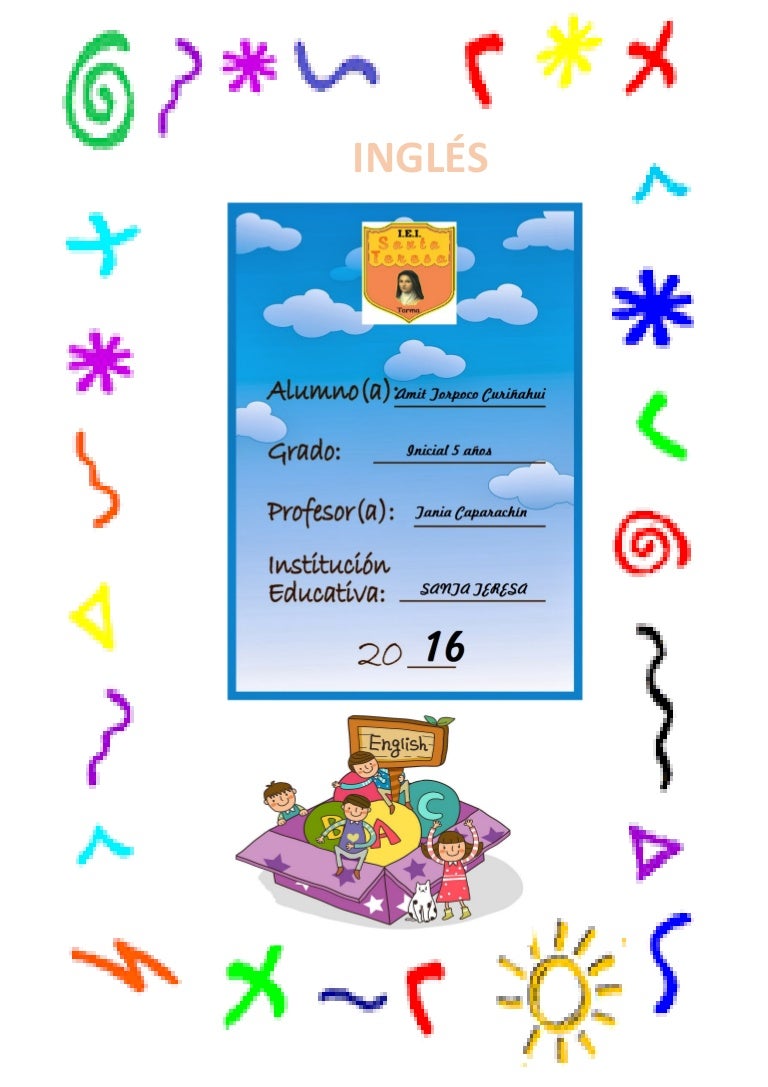 Caratula de inglés word