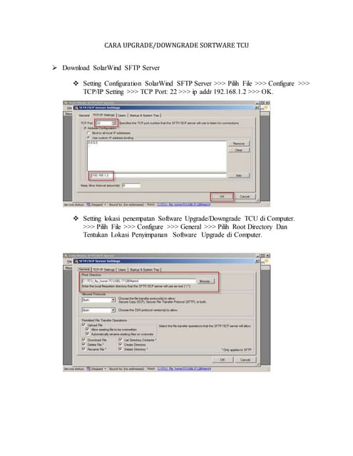 Cara upgrade dan downgrade tcu
