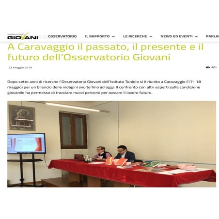 23 maggio 2019 - Le politiche e le questioni giovanili on line