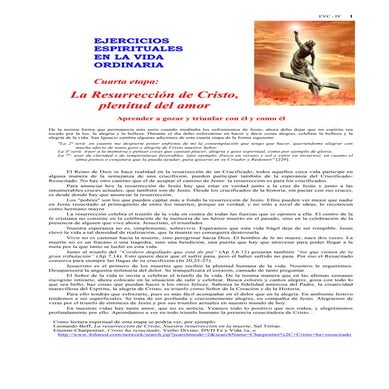Ejercicios espirituales en la vida corriente para laicos. Resurrección