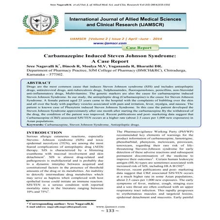 Carbamazepine induced steven johnson syndrome a case report