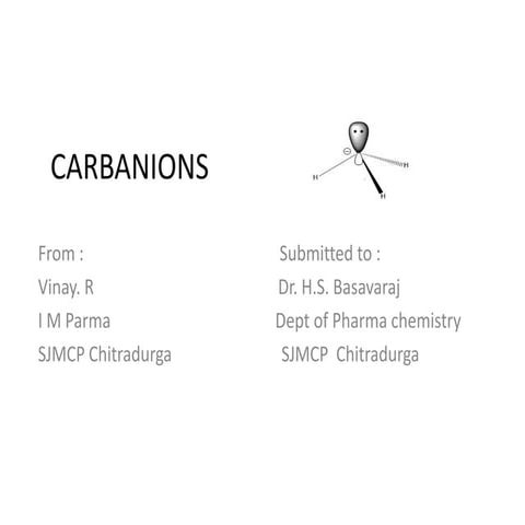 Carbanions