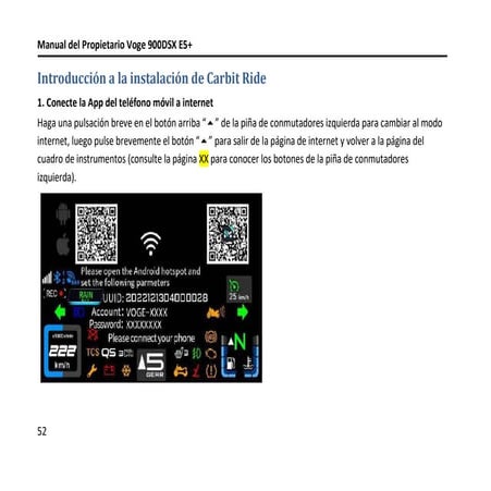manual para conexion carbit ride Voge 900dsx | PDF