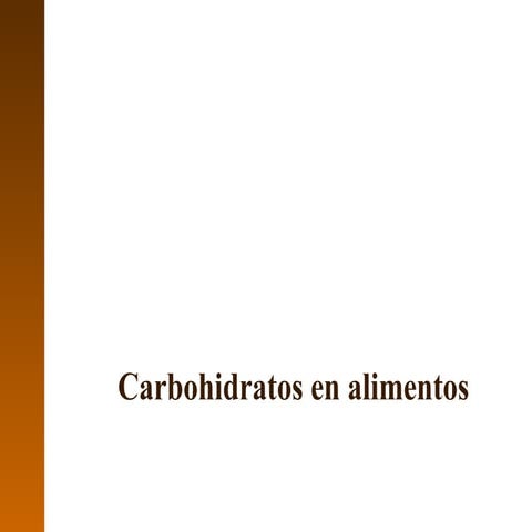 Carbohidratos en alimentos