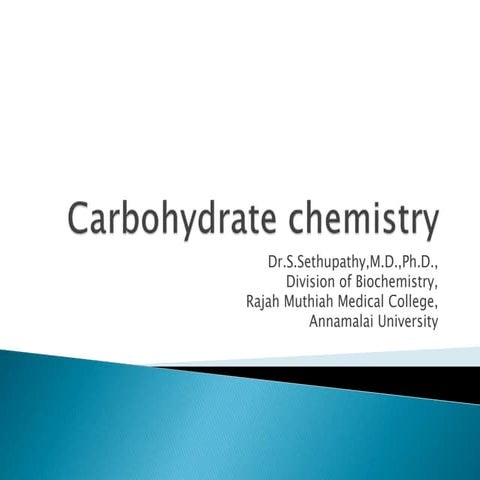 Carbohydrate chemistry 
