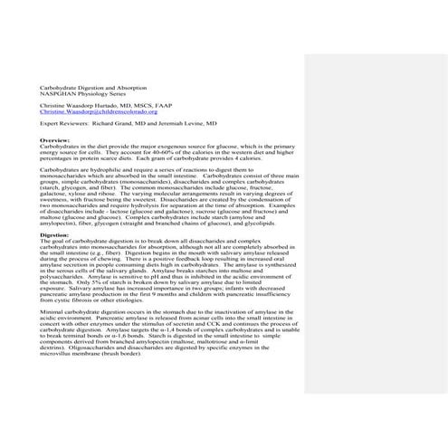 Carbohydrate digestion