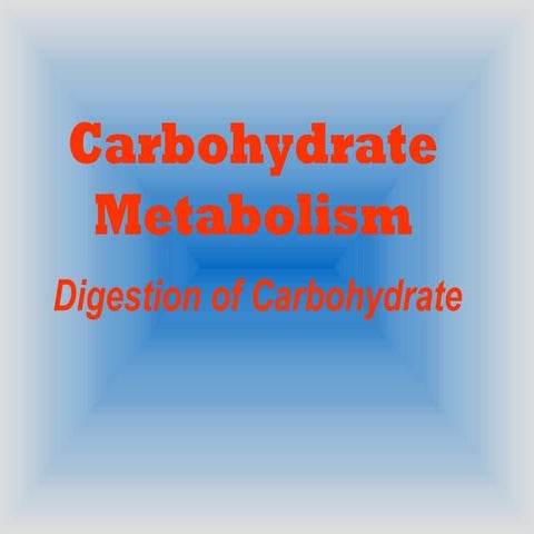 Carbohydrate metabolism