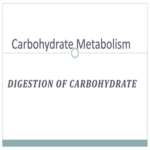 Carbohydrate metabolism