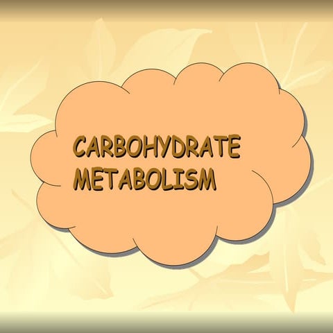 carbohydratemetabolism for biochemistry students