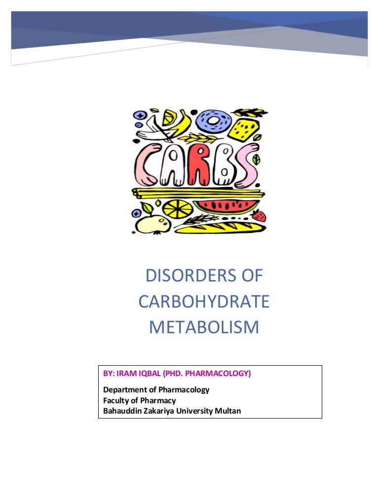 disorders of Carbohydrate metabolism