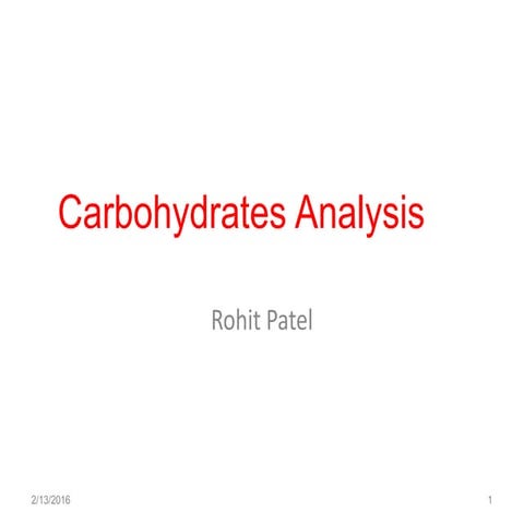 Carbohydrates analysis