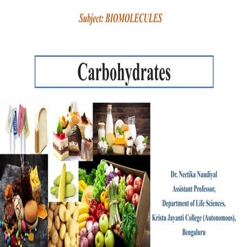 Basics of Carbohydrates (Sugars) presentation