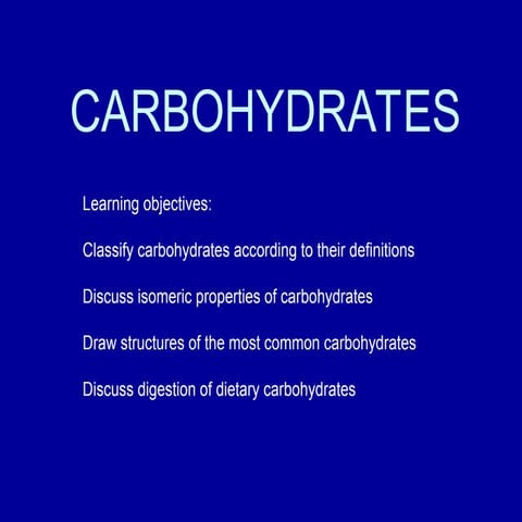 CARBOHYDRATES. powerpoint presentation ...